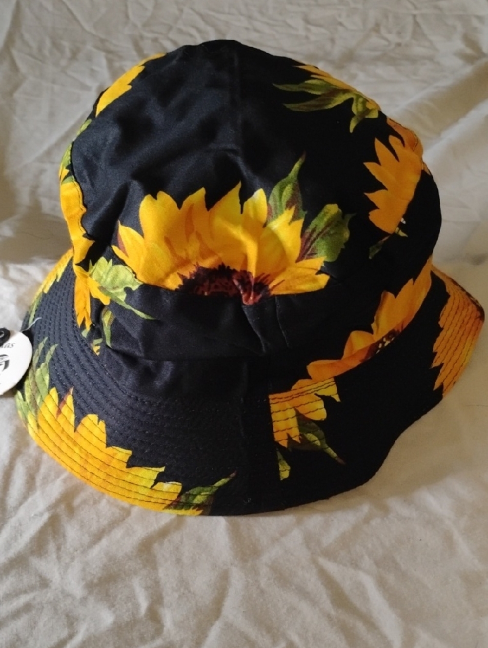 Sunflower Reversible Bucket Hat - Black & Yellow